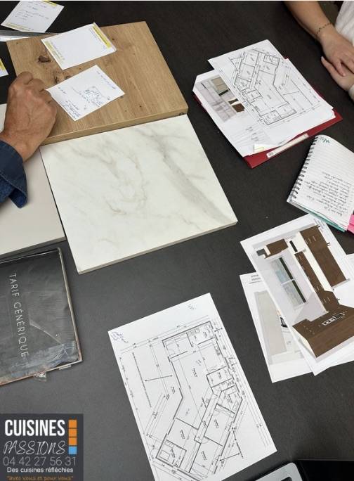 Travail sur plan pour les cuisines neuves